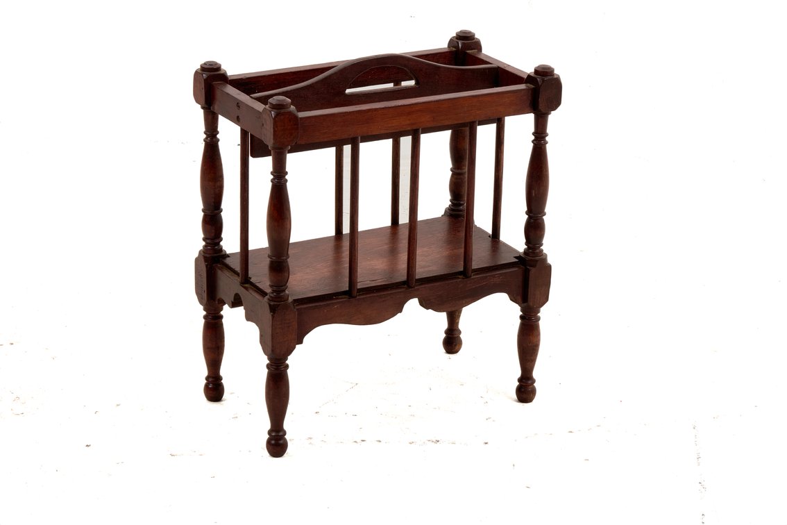 Vintage Wooden 2 Compartment Magazine Rack