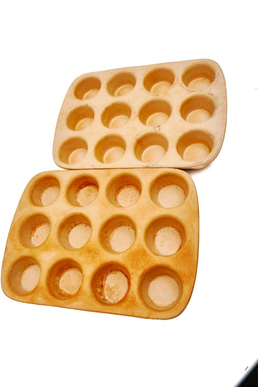 Pampered Chef- Two Stoneware 12 Muffin Pans