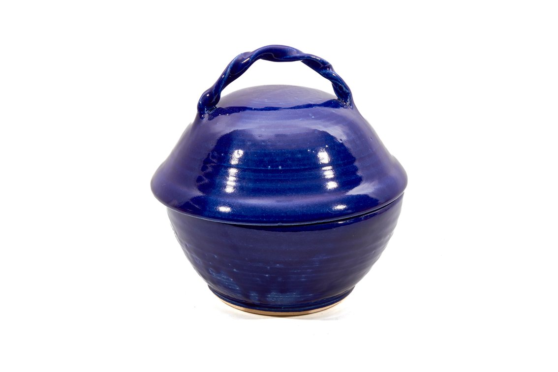 Mud Fairy Pottery 2014 Blue Lidded Bowl