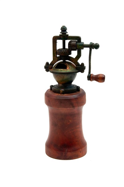 Copper and Wood Manual Pepper Mill Grinder
