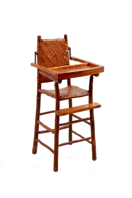 Antique Hickory Style Highchair with Oak Tray