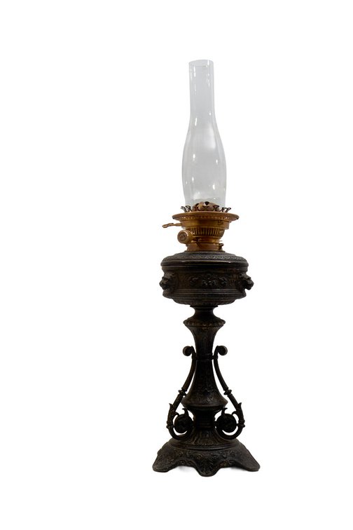 Hinks's Duplex Oil Lamp In Ornate Stand