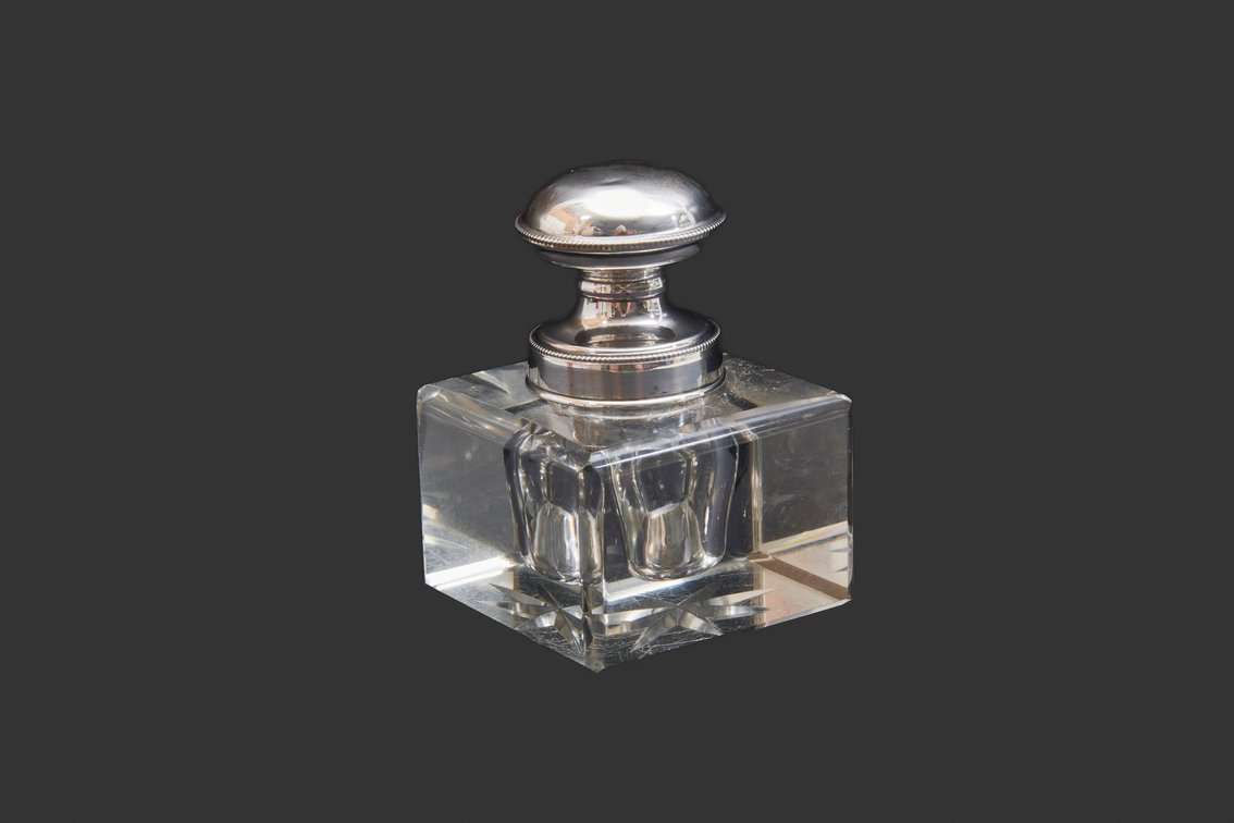 Ink Well With Silver Top- 1814-1905- 21.17 G
