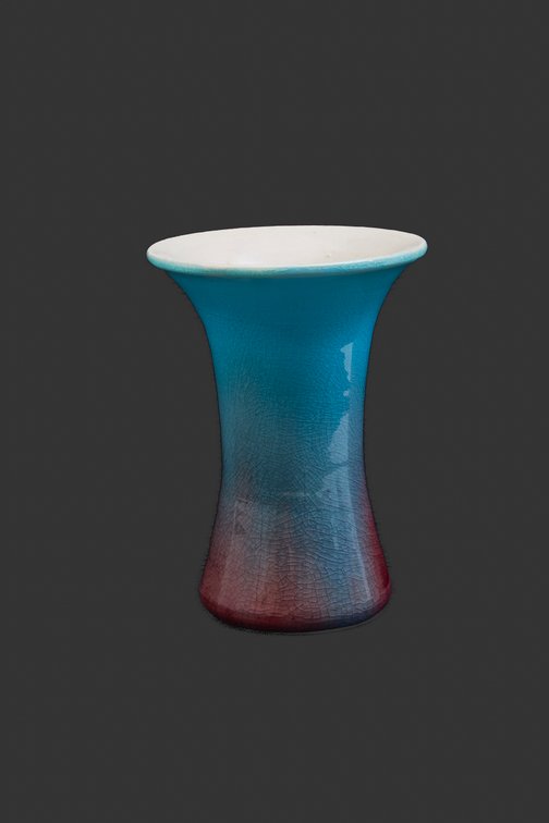 Pisgah Forest Vase Blue to Purple Glaze, 7 Inches