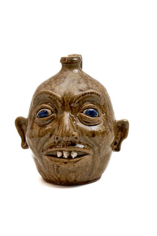 Clint Alderman 2008 Rock Toothed Face Jug