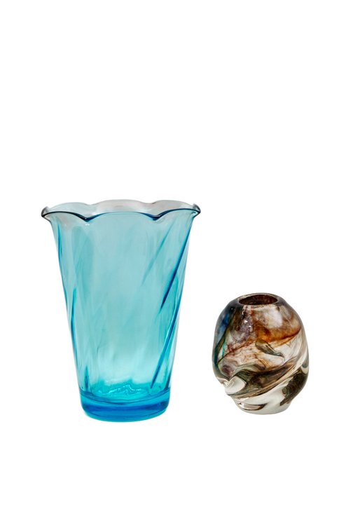 Colored Glass Vases: Hazel Atlas Capri Swirl & Mor