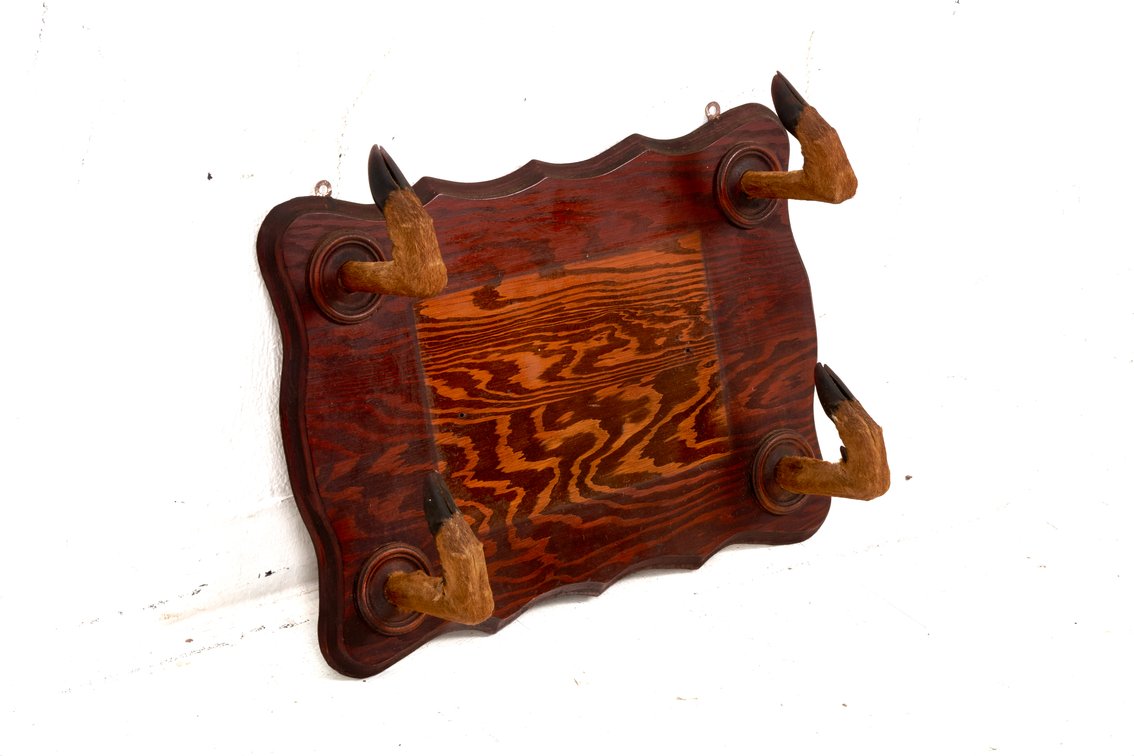 Wall-Mounted Wood & Deer Hoof Gun or Bow Rack