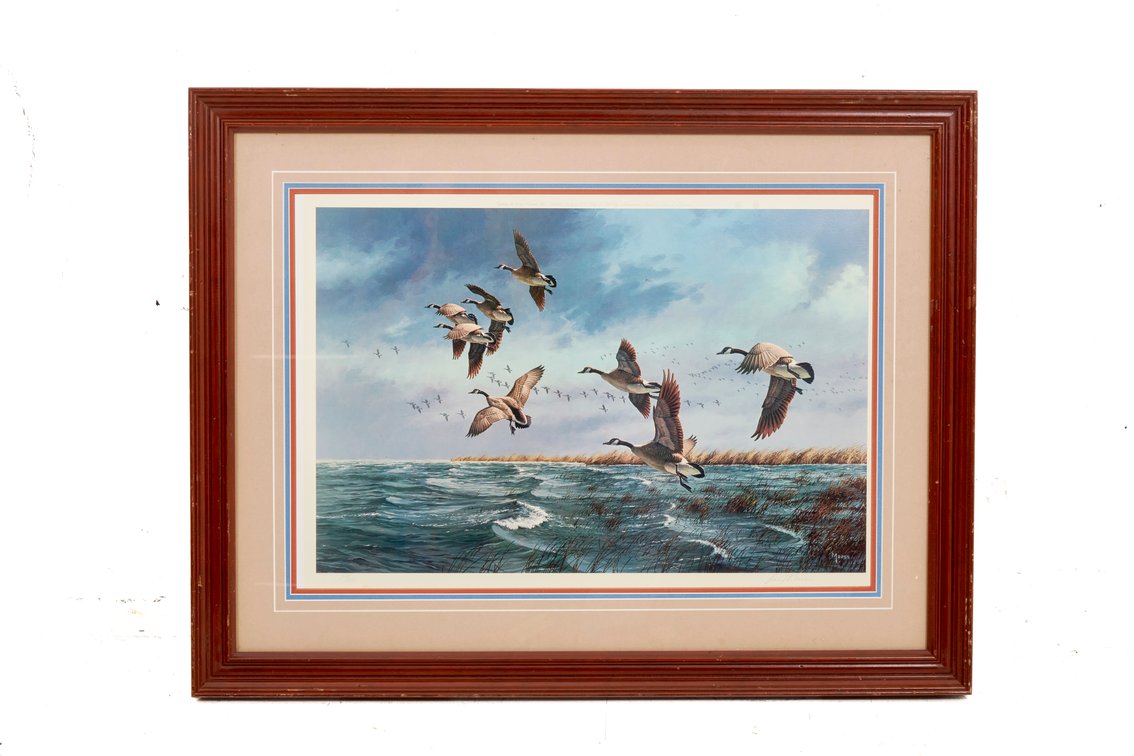 Vtg Framed LE "Fighting the Wind" - David A. Maass