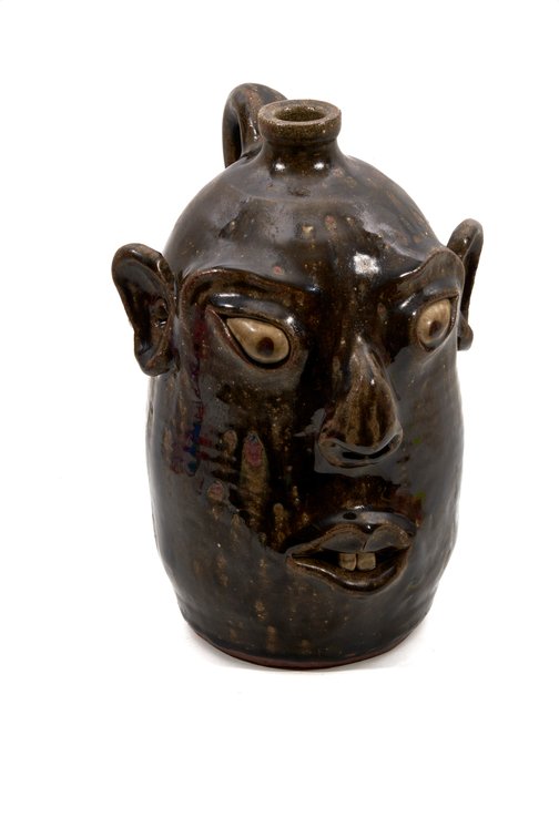 David Meaders Signed Meaders Pottery Face Jug