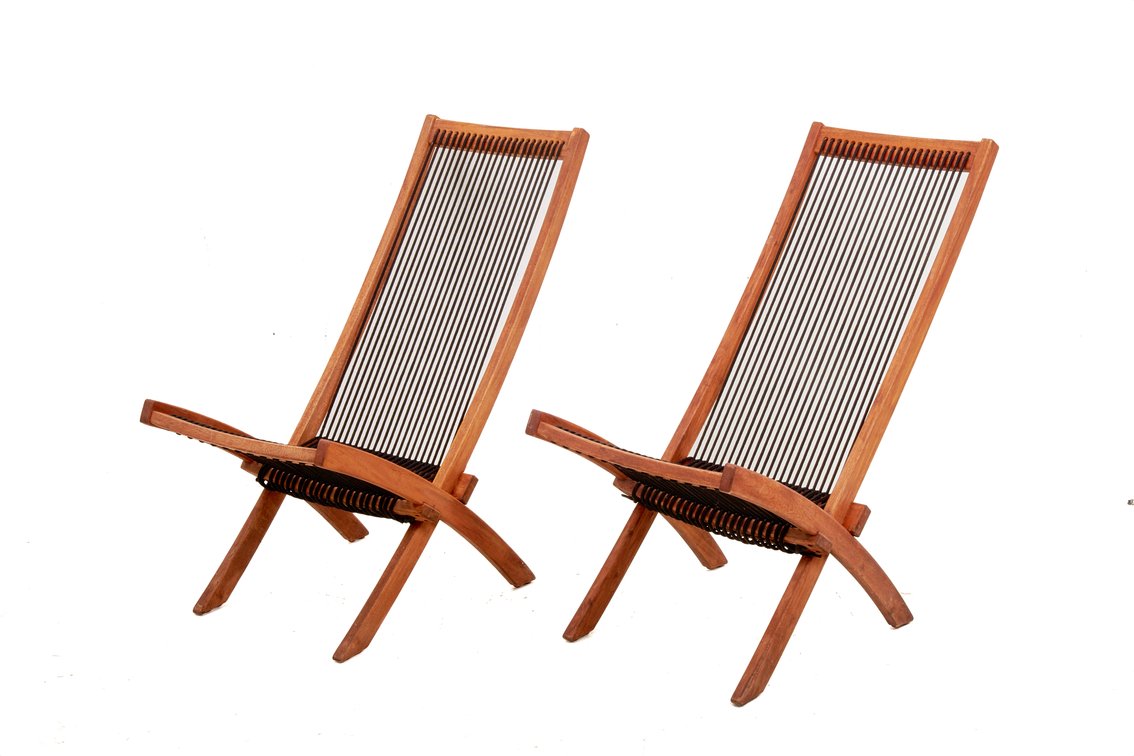 Pair of Vintage Ikea Brommo Lounge Chairs