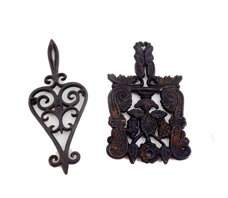 Two (2) Vintage J.Z.H. Cast Iron Trivets