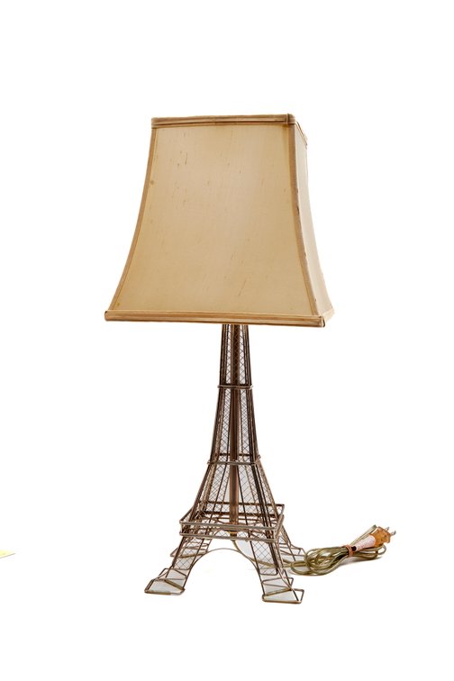 Silver Tone Eiffel Tower Wire Table Lamp