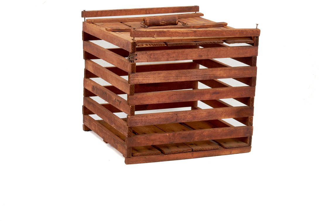 'Old Humpty Dumpty' Marked Wooden Egg Crate