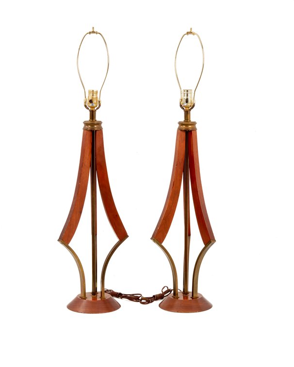 Mid-Century Modern Wood Table Lamps