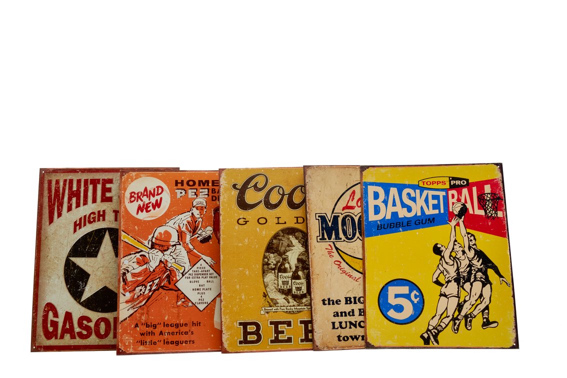 5 Vintage-Style Metal Advertising Signs