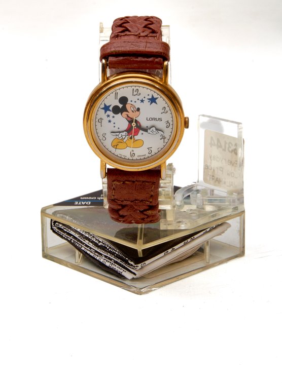 Lorus Mickey Mouse &Stars Wrist Watch Leather Band