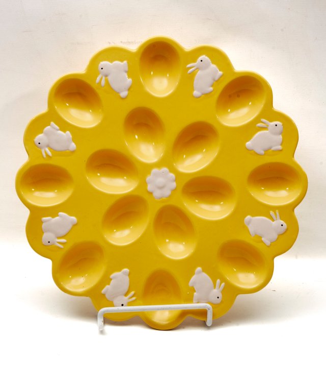 Global Design Connections Yellow Bunny Egg Platter