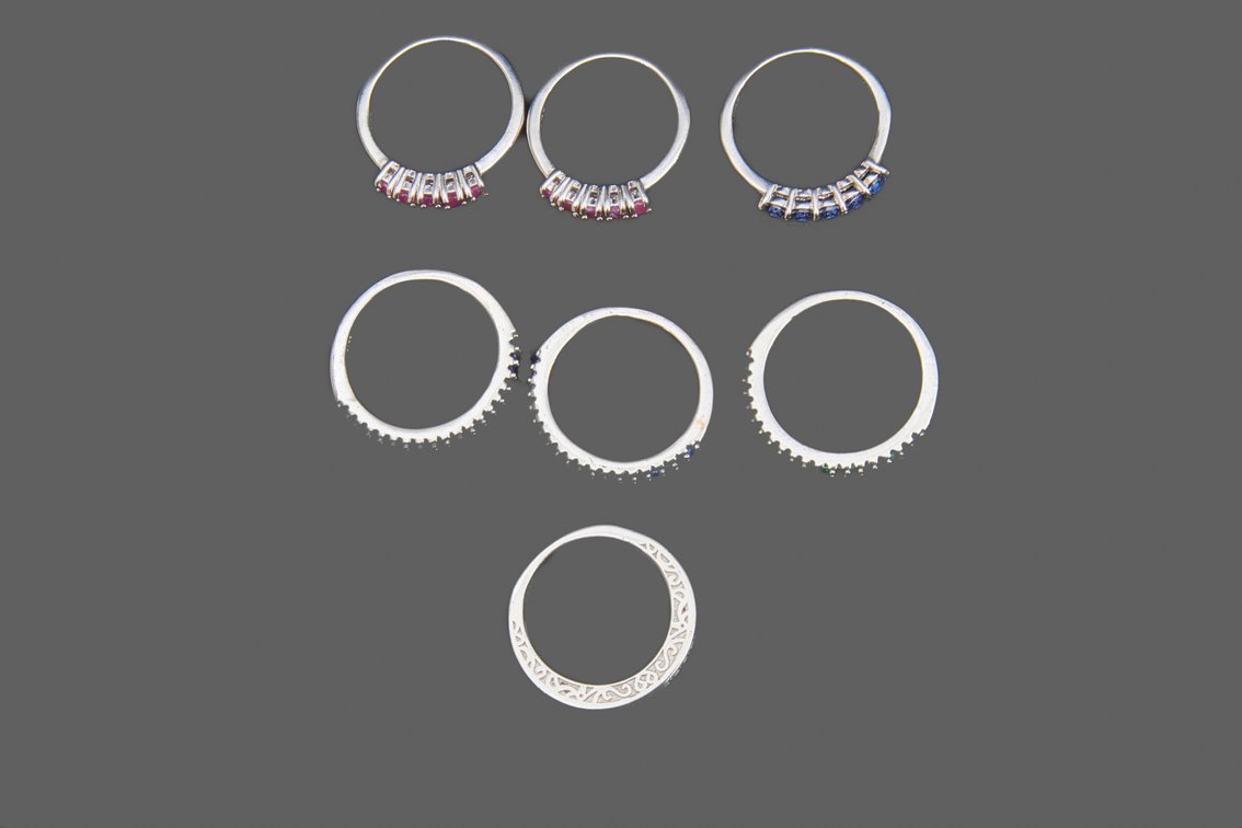 7 Sterling Silver Rings- 14.75 G