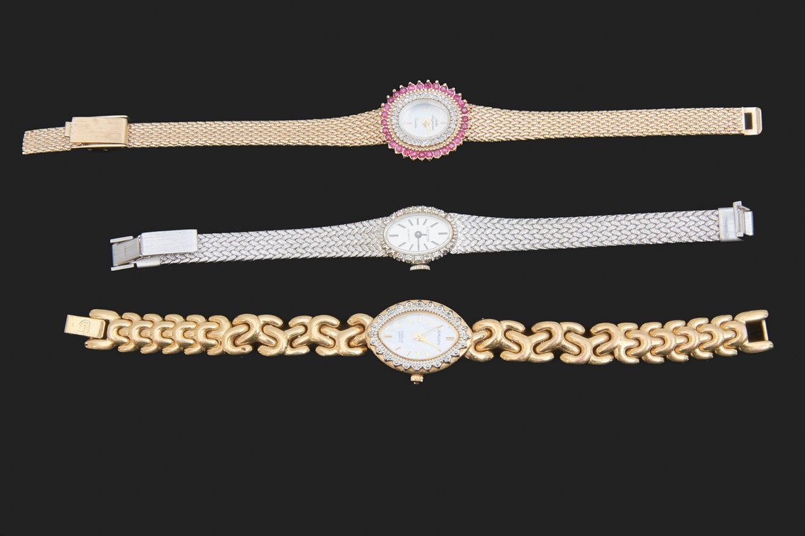Three Watches w/ Diamonds / Rubies