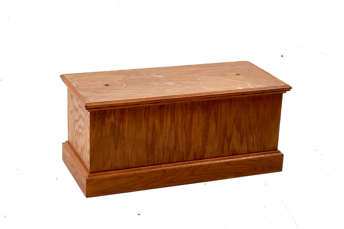Oak Equipment Mounting Box 3ft Long with Two Holes