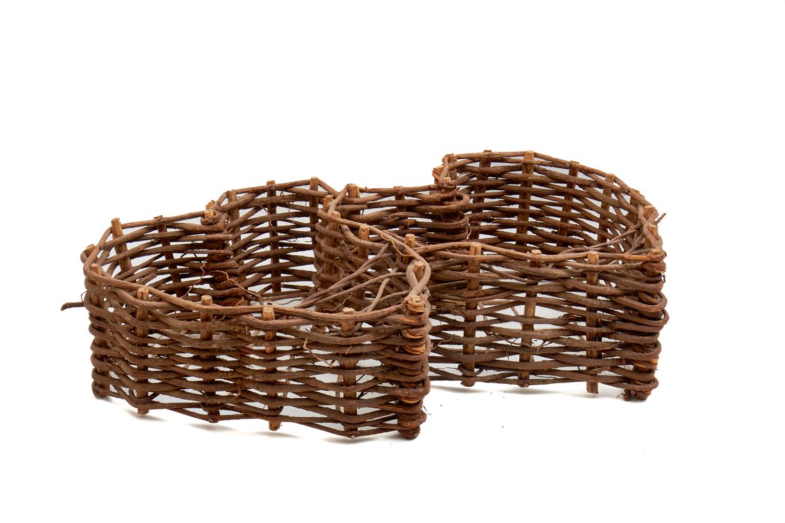Grapevine Double Heart Baskets - Wall Art