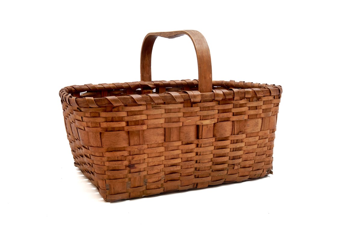 Notched Handle Woven Gathering Basket