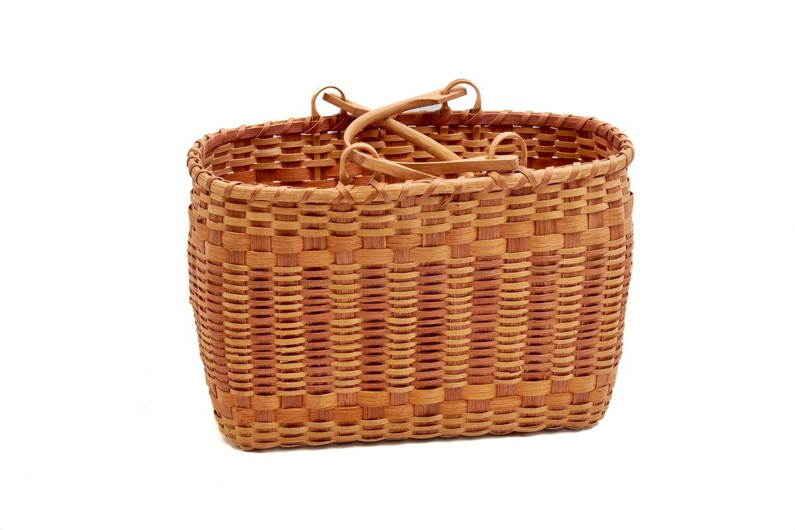 Appalachian Split Wood Shopper Basket Swing Handle