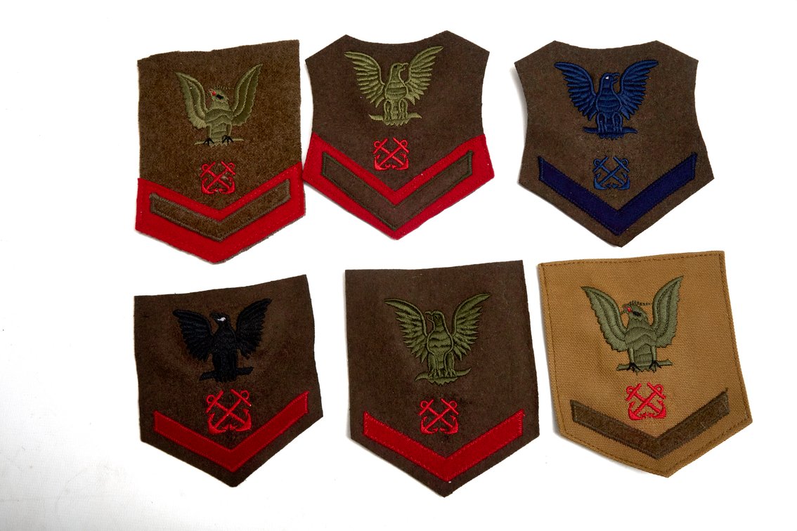6 Vtg Wool US Navy Petty Officer Rate Patches