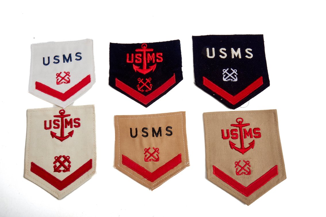 WWII Era USMS Uniform Chevron Patches, Set of Six