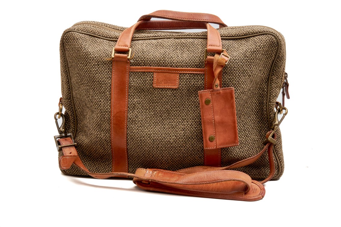 Hartmann Leather and Tweed Messenger Style Bag