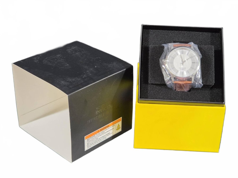 Invicta Model 50460 Watch, Leather Strap, Box