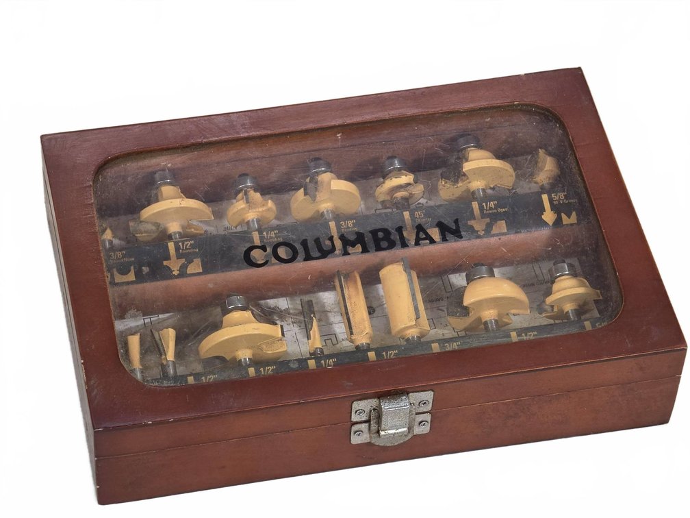 Columbian Router Bit Set In Wooden Case