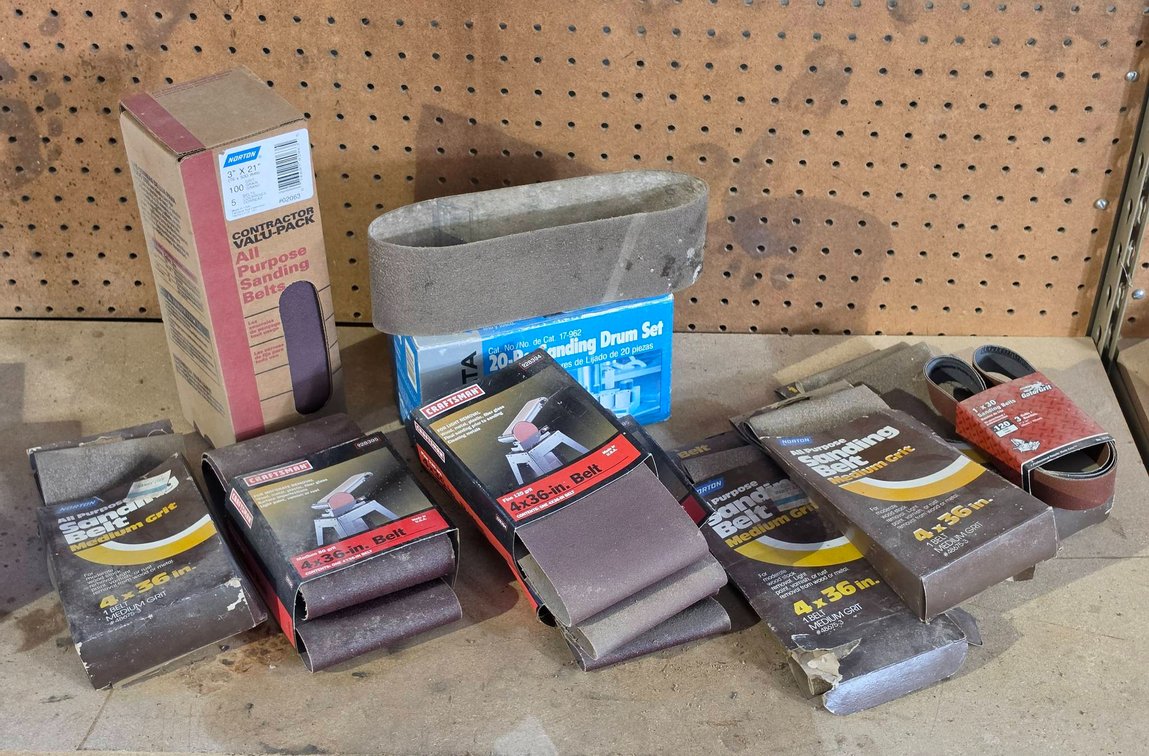 Sanding Belts Lot With Delta Drum Set