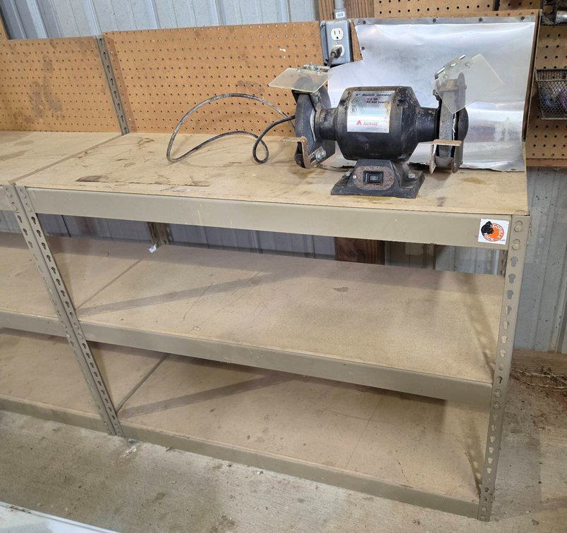 Alltrade 6" Bench Grinder on 48" Metal Workbench