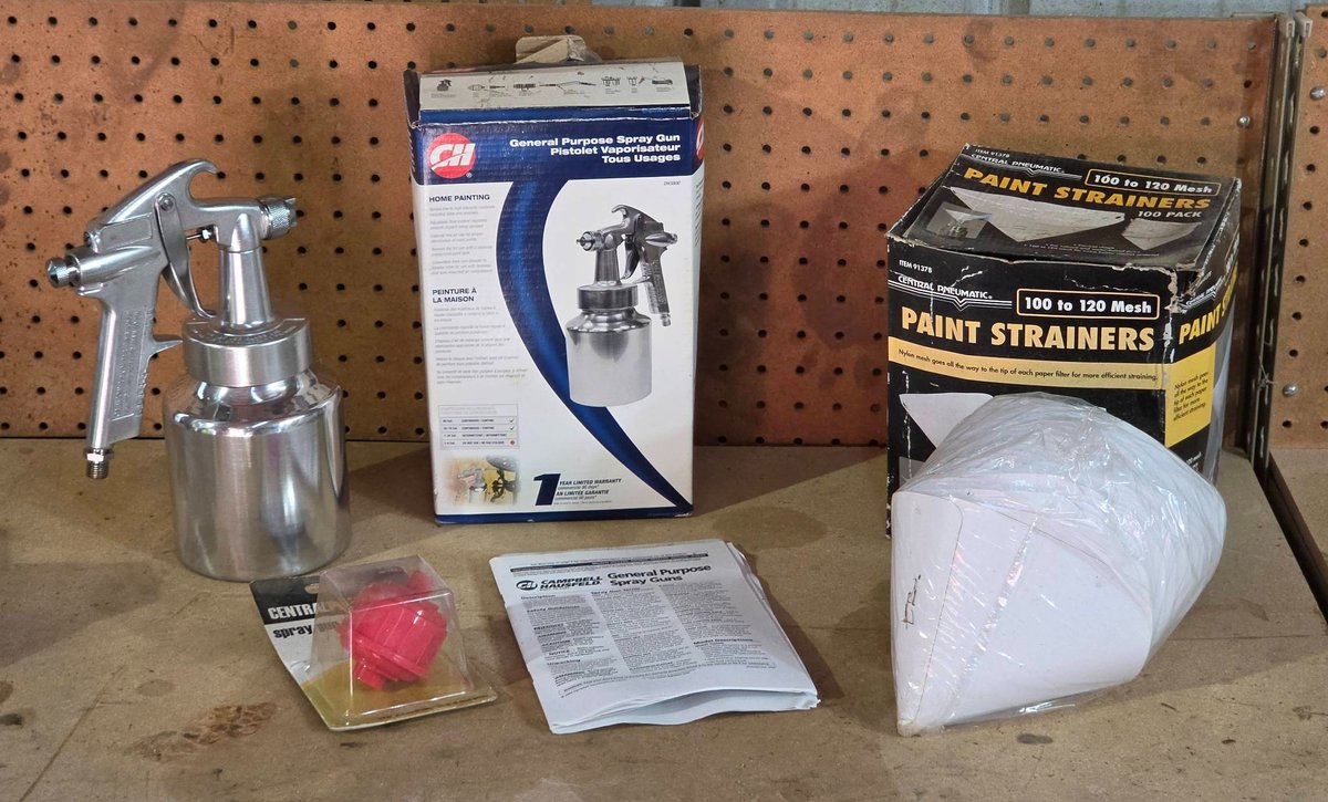 Campbell Hausfeld Spray Gun, Filter, Paint Strainers