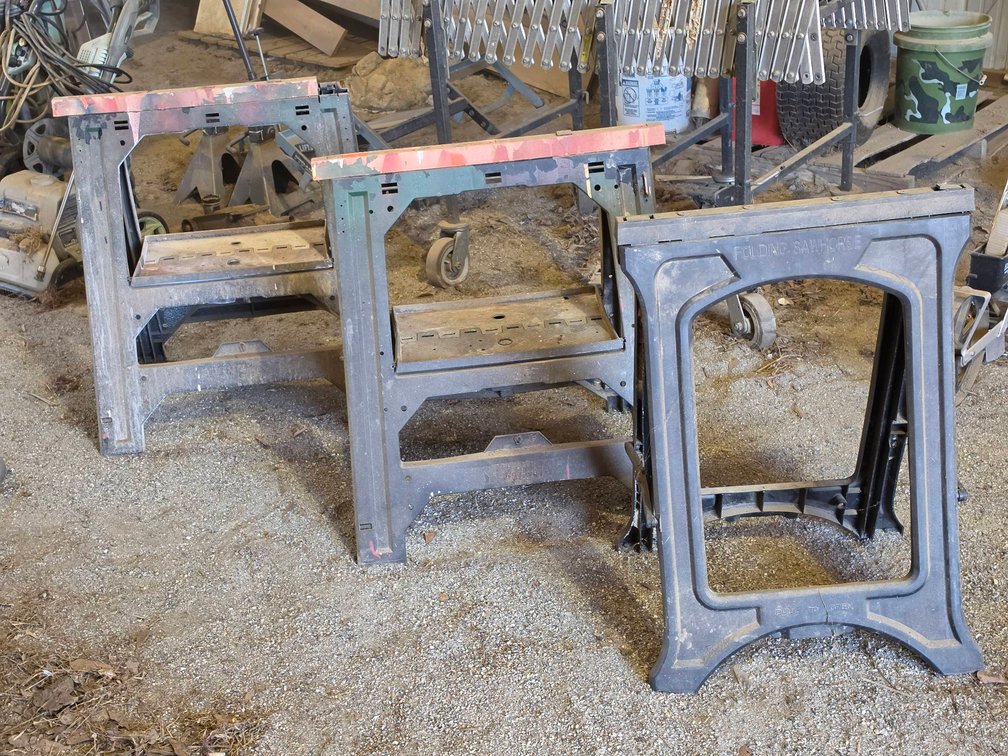 3 Folding Plastic Sawhorses