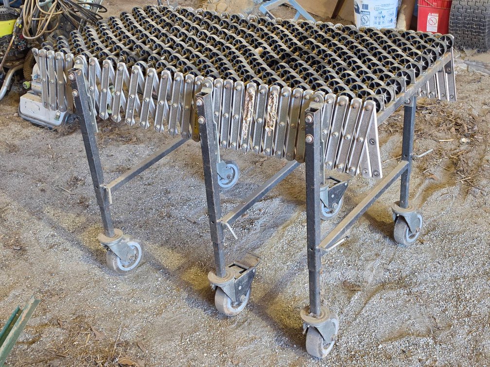 Adjustable Roller Conveyor on Casters, 34 in. Height