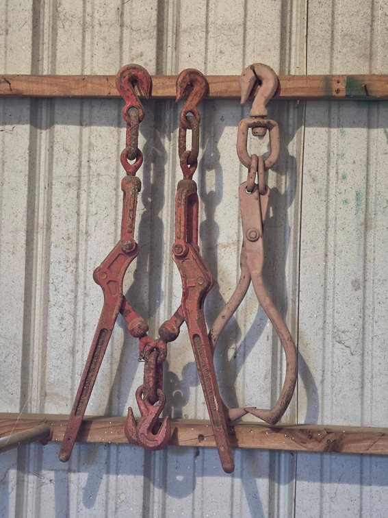 Lever Chain Binders and Log Skidding Tongs