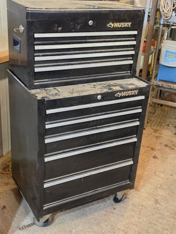 Husky Toolbox With Assorted Hand and Power Tools