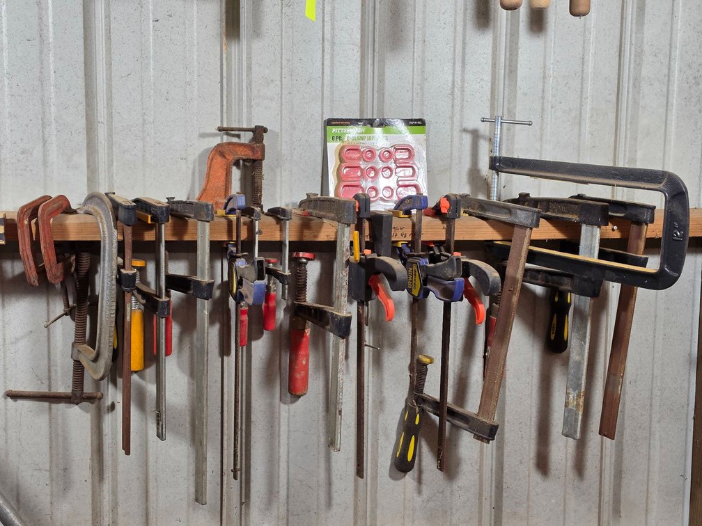 18 Bar, C, and F Clamps Assorted Sizes