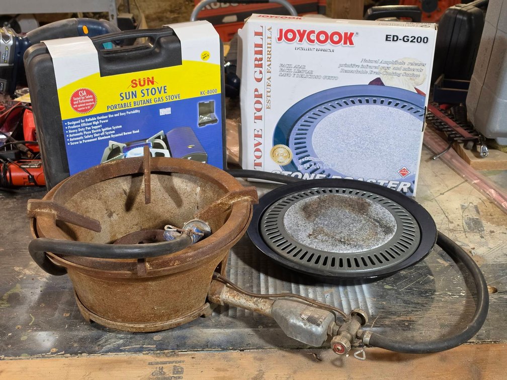 Joycook Stone Roaster, Sun Stove, Gas Burner Lot