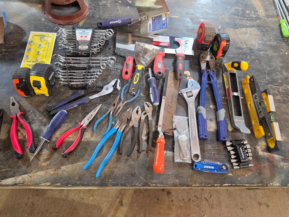 Hand Tool Lot: Tape Measures, Wrenches, Pliers & More