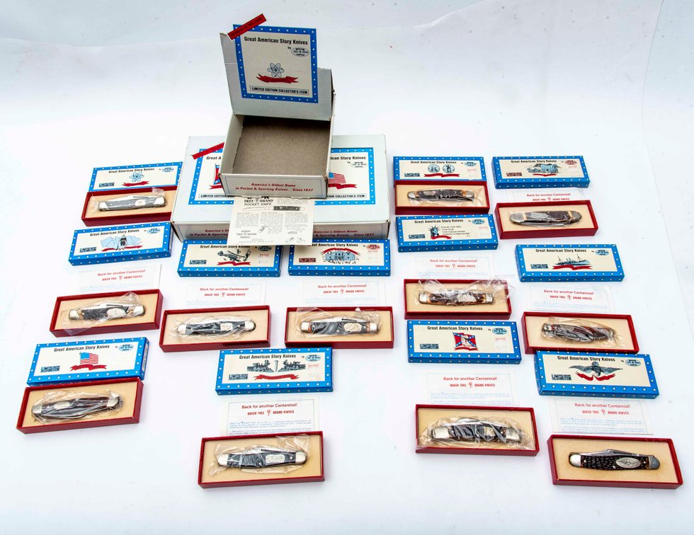 1974-76 Set 12 Boker Great Amer Story Knives IOB