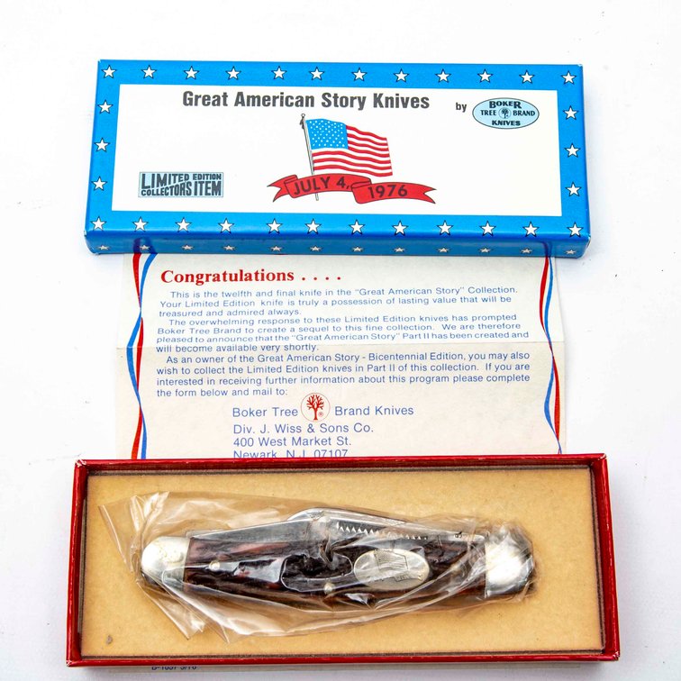1976 Boker Great Amer Story - 7/4/76 Knife - NIB