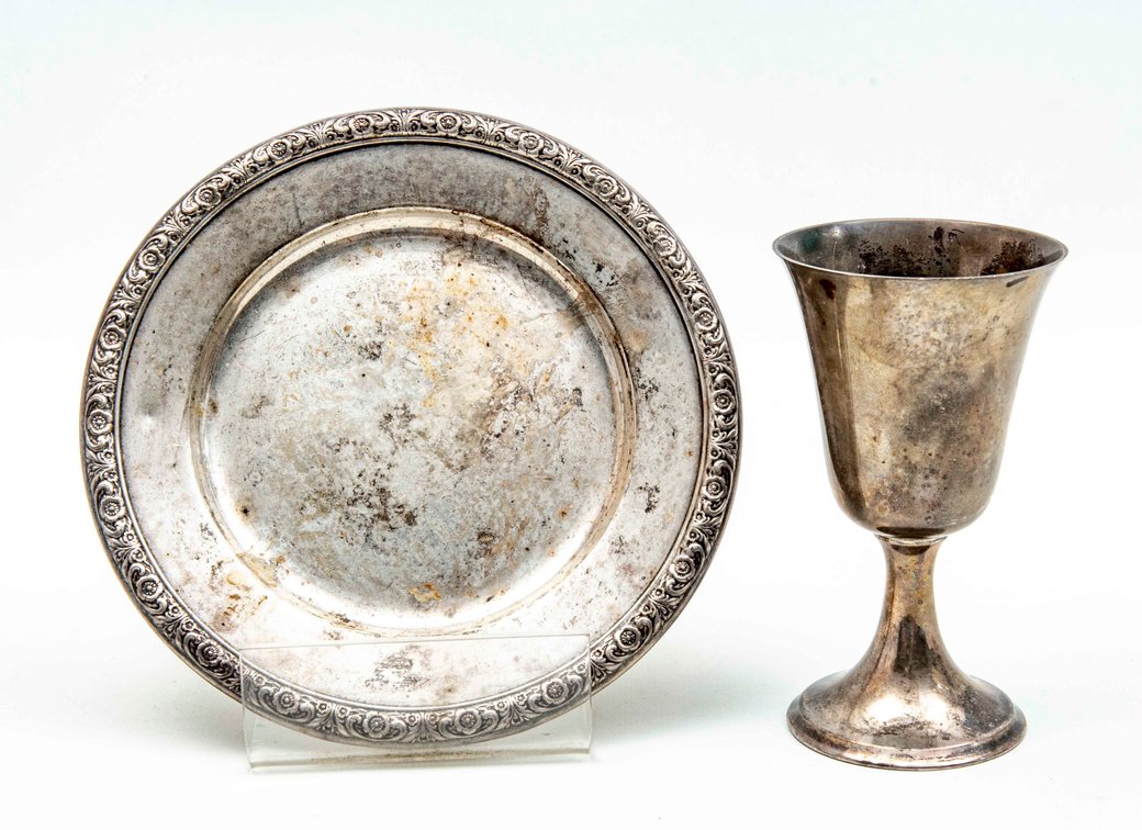 Sterling Silver Small Plate and Goblet
