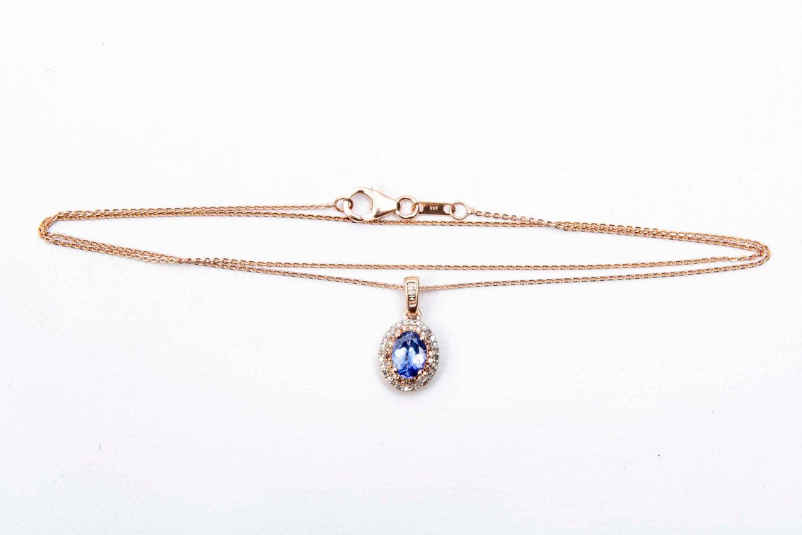 20" Sterling Chain w/ Tanzanite Pendant- 3.5 G
