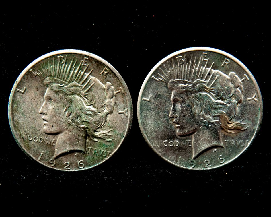 2 x 1926 Peace Silver $1 Coins