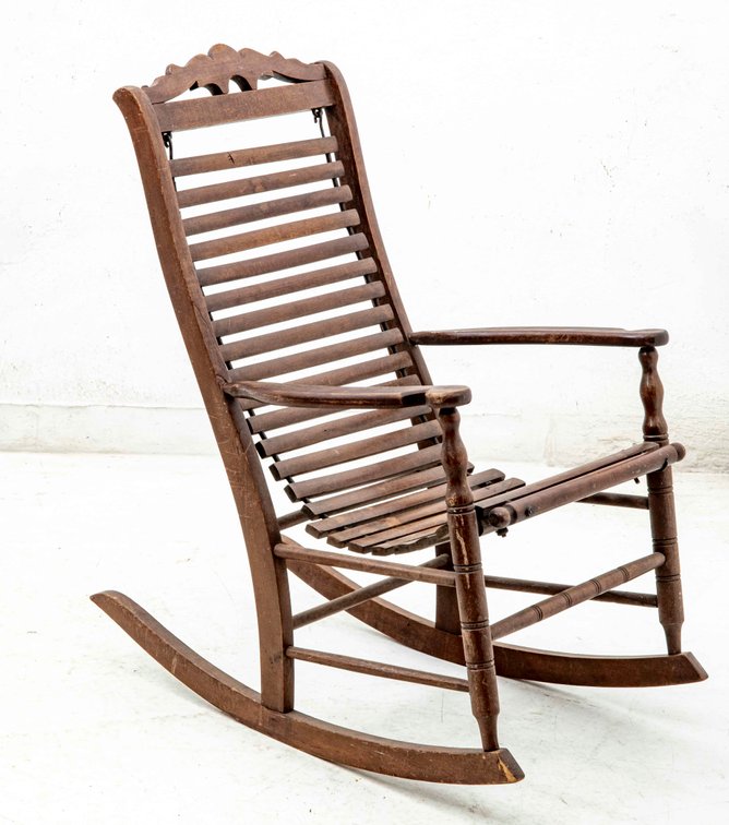 Wooden Rocking Chair with Floating Seat