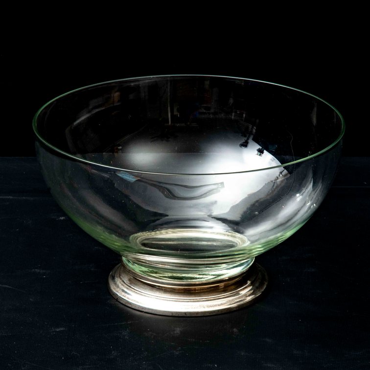 Sterling Based Glass Serving Bowl