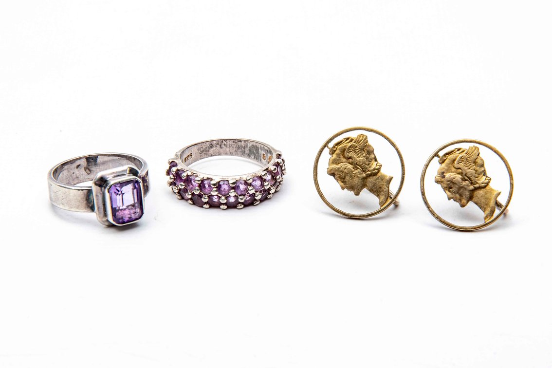 Sterling Rings & Pierced Mercury Dimes